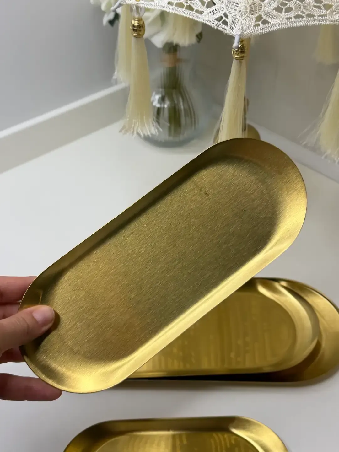 4lü Dikdörtgen Gold Sunum Tabağı — görsel 6