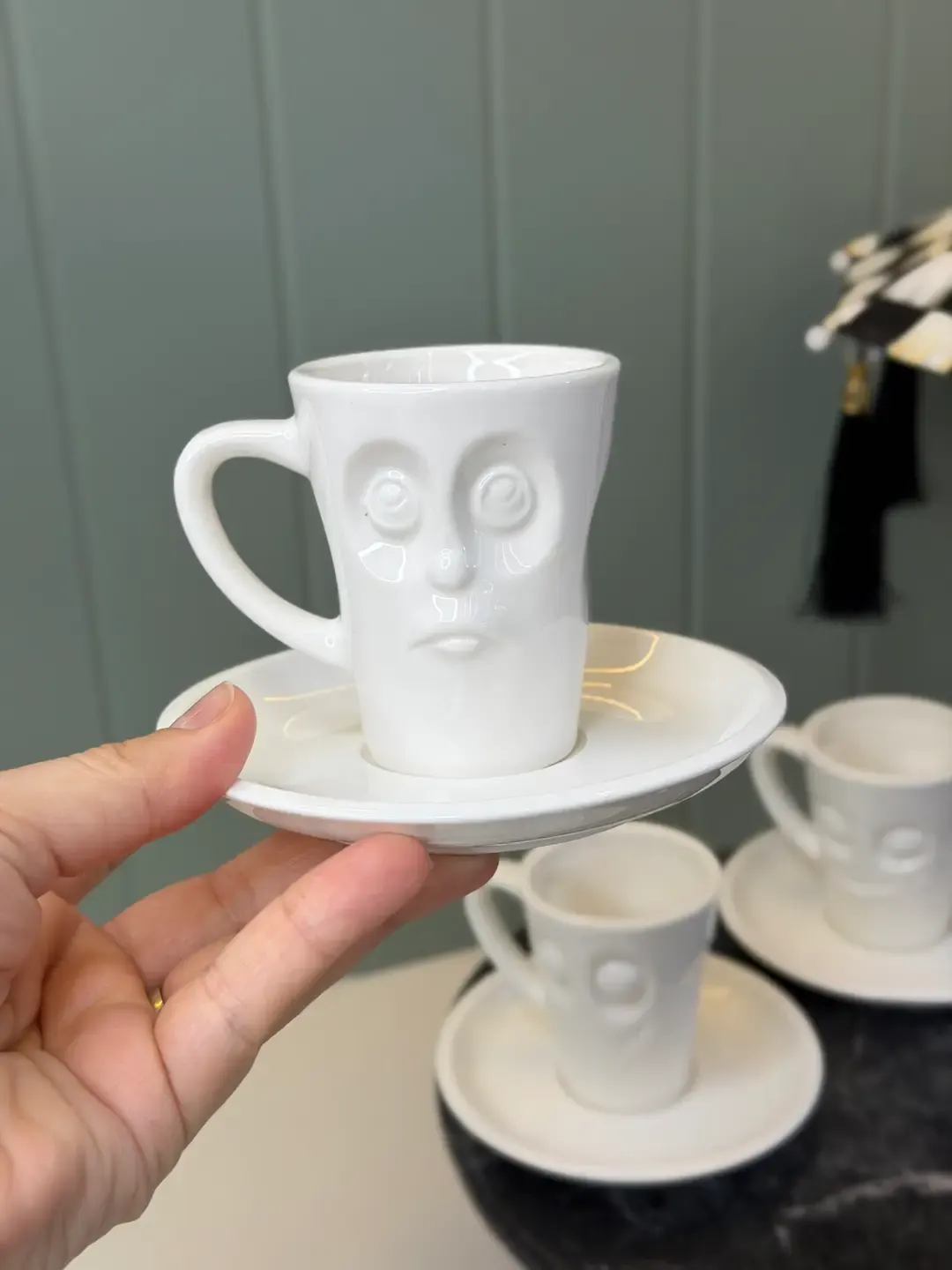 Emoji 6lı Porselen Türk Kahvesi Fincanı — görsel 3