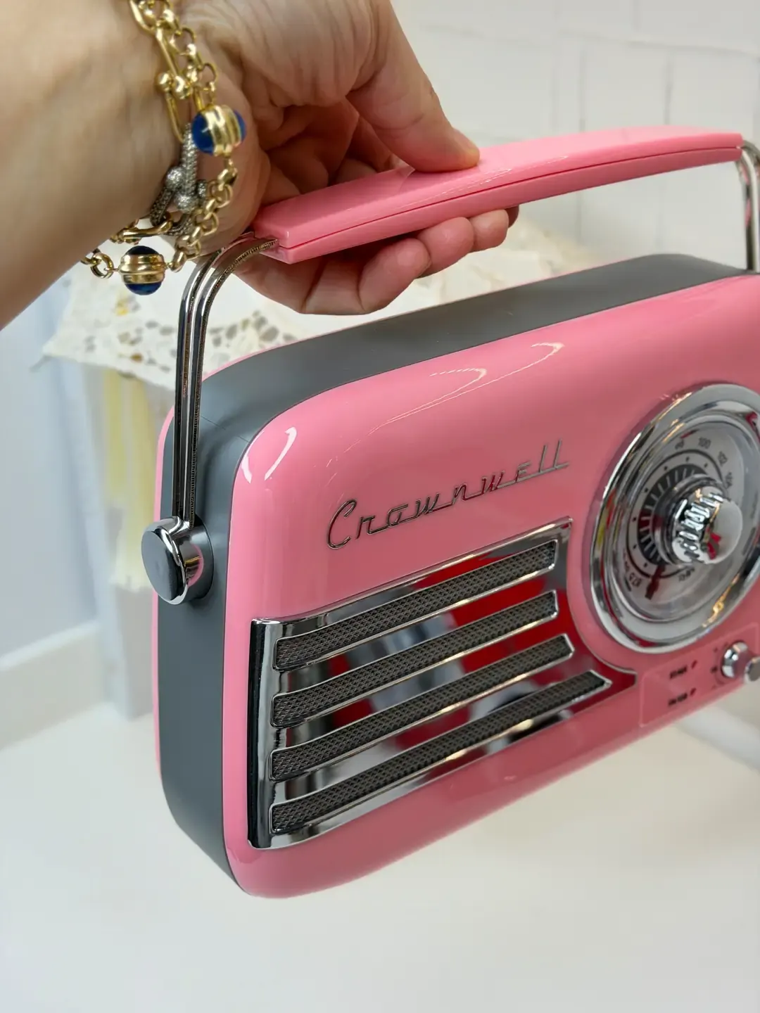 Pembe Retro Radyo (Usb - Bluetooth - Şarjlı) — görsel 2