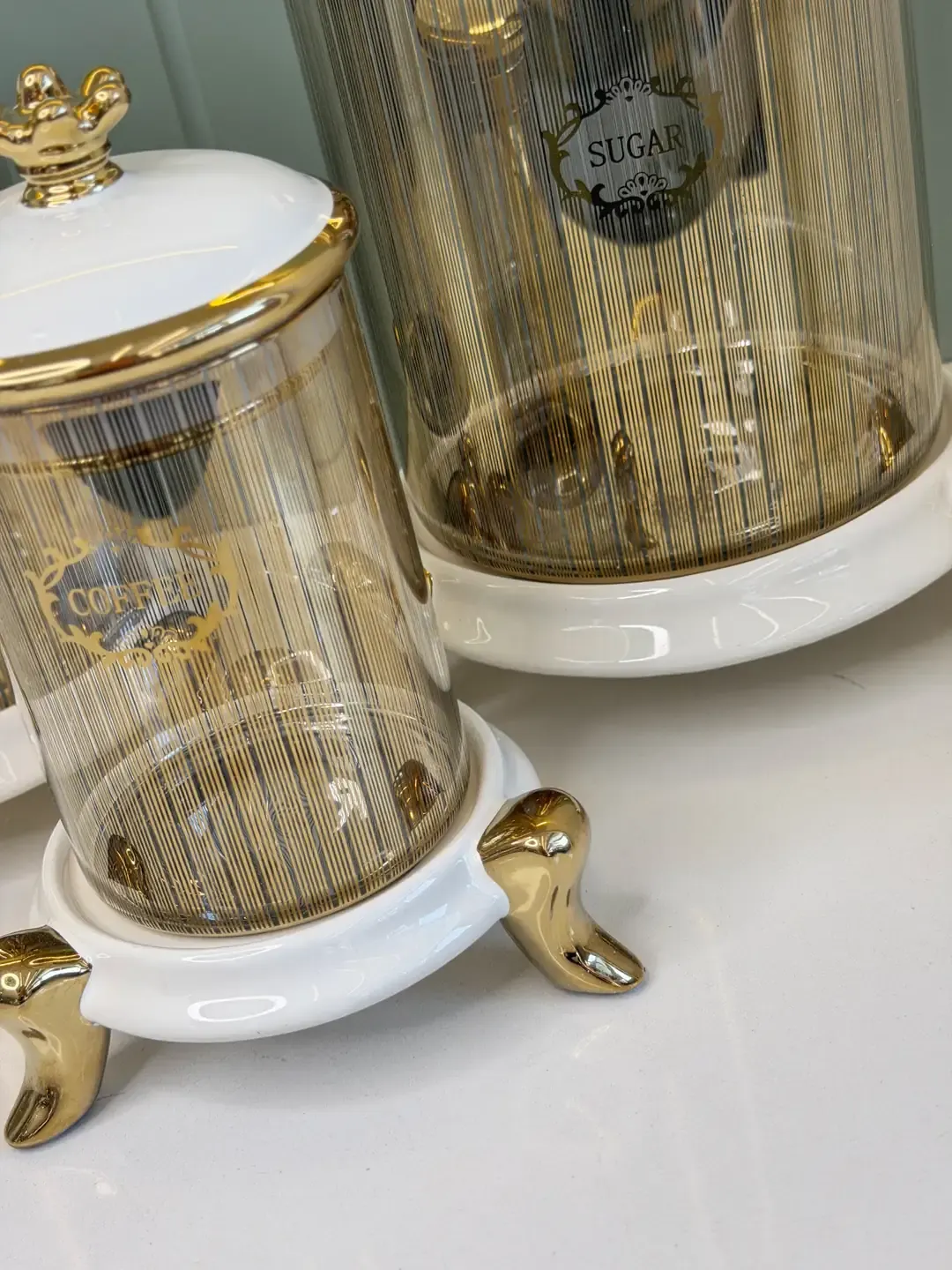 3lü Luxury Cam Kavanoz Beyaz — görsel 3