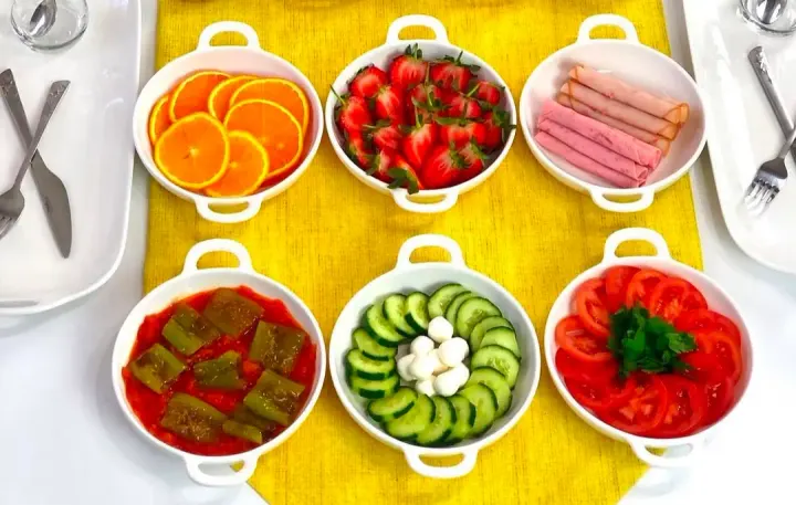 6lı Porselen Kulplu Meze / Kahvaltı Sunum Tabağı