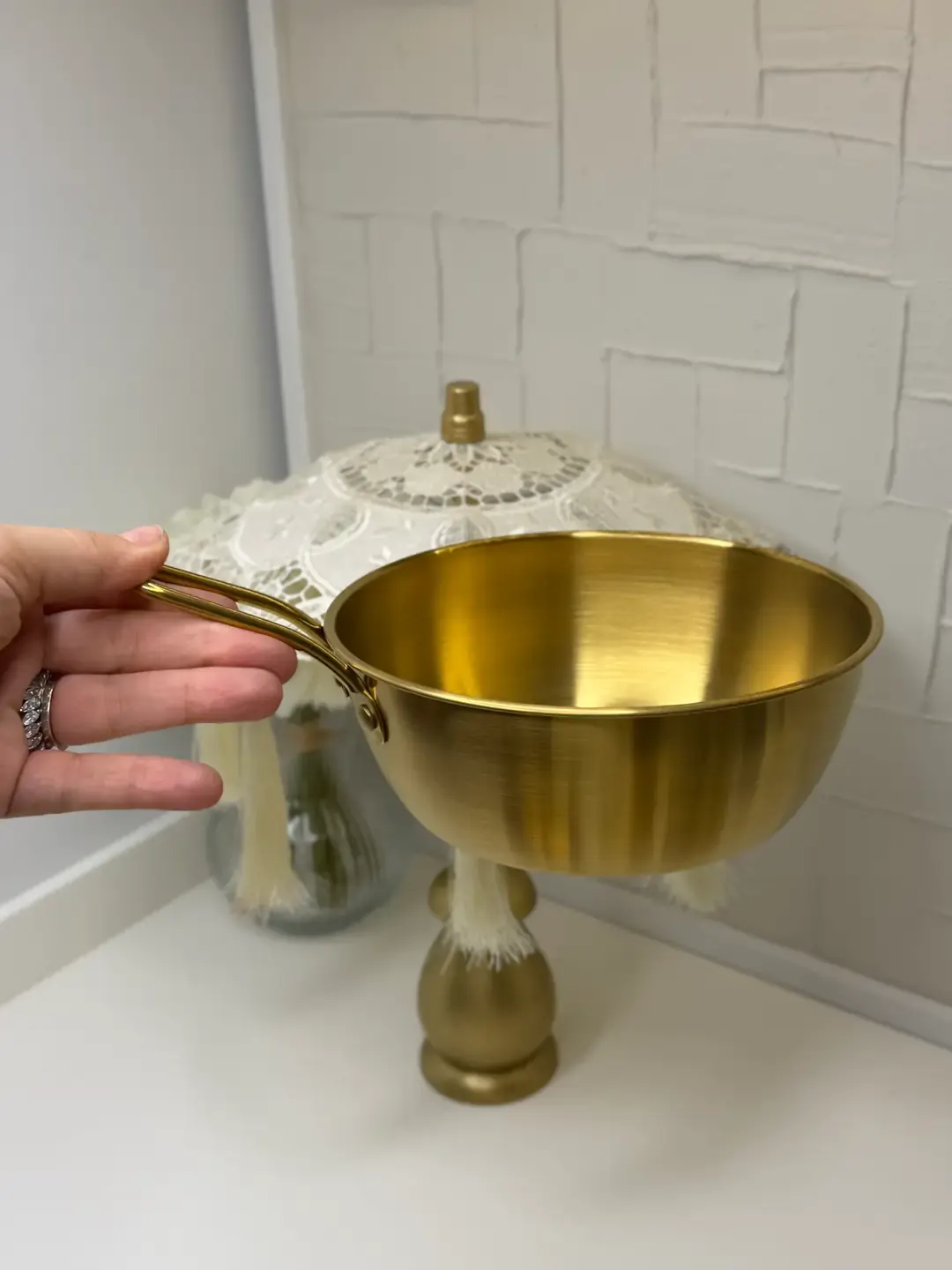 5li Tek Kulplu Gold Sunumluk Tava — görsel 3