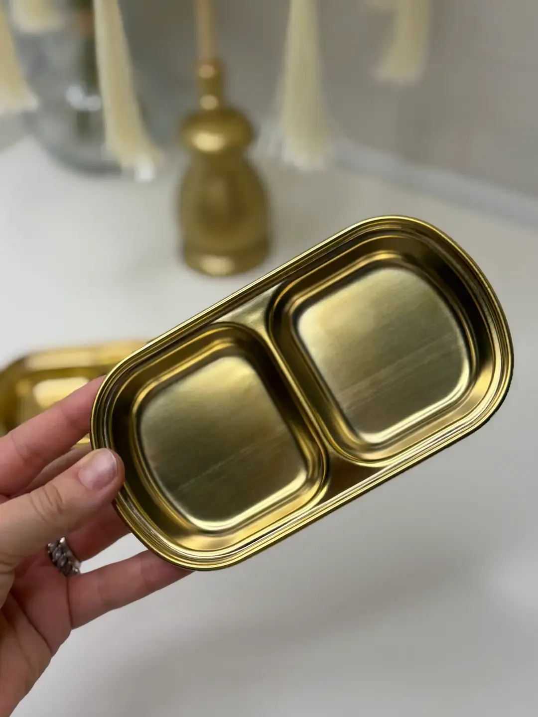 2 Bölmeli Gold Sunum Tabağı — görsel 2