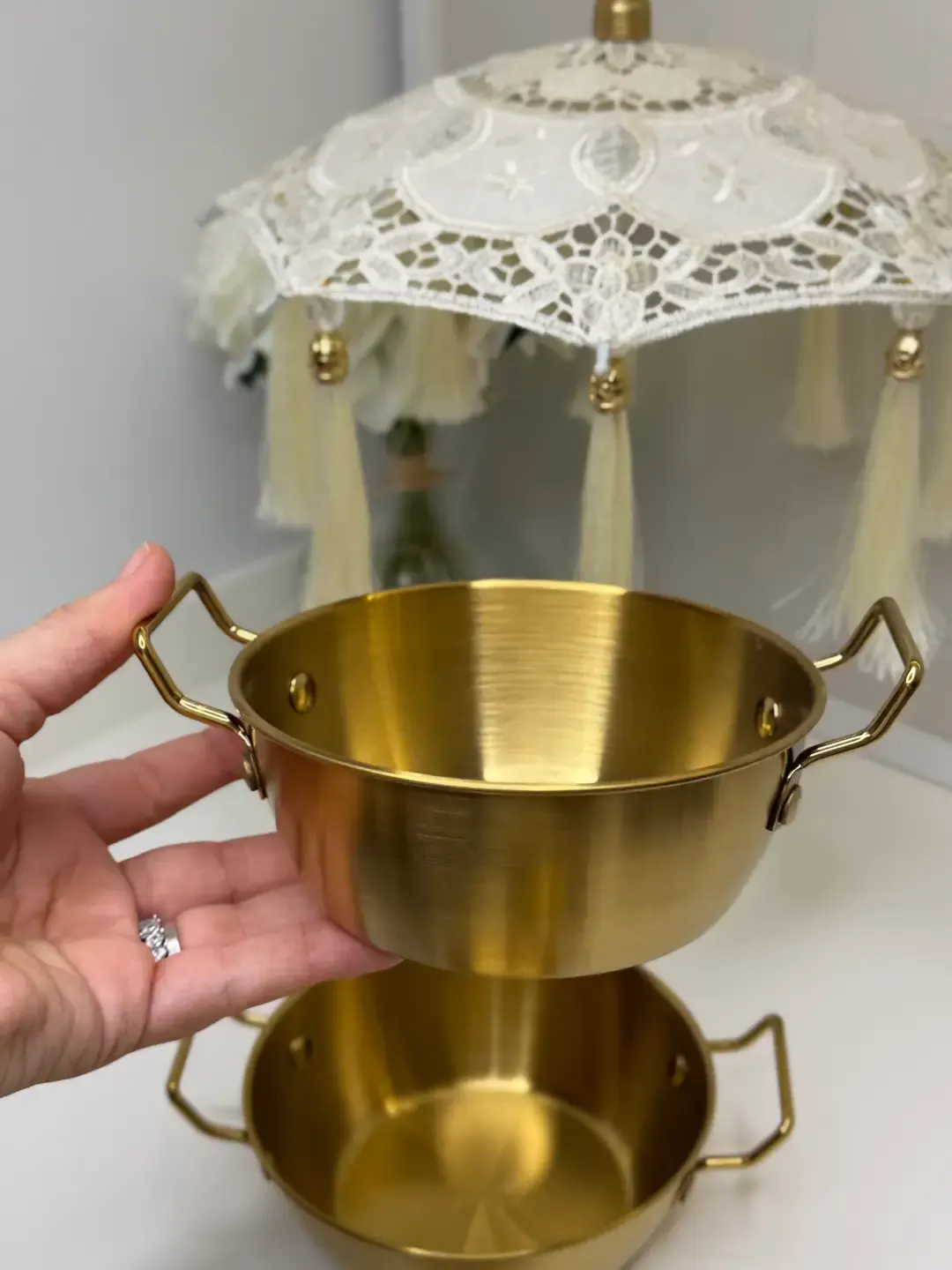 4lü Çift Kulplu Gold Sunumluk Sahan — görsel 3