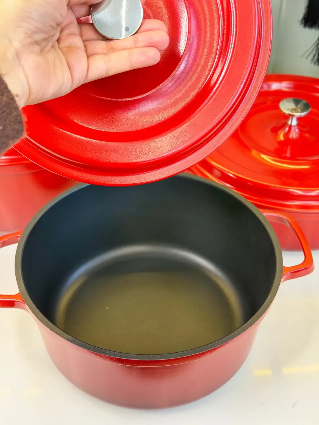 7 Parça Pro Chef Döküm Tencere Seti Kırmızı — görsel 2
