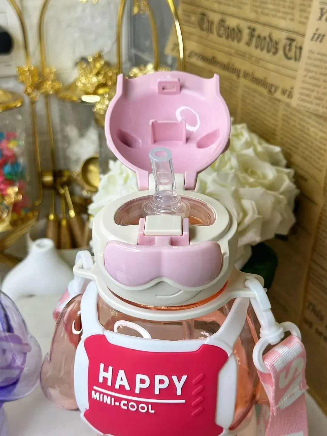 Askılı Robot Matara / Suluk Mor Siyah Pembe – Mor — görsel 2