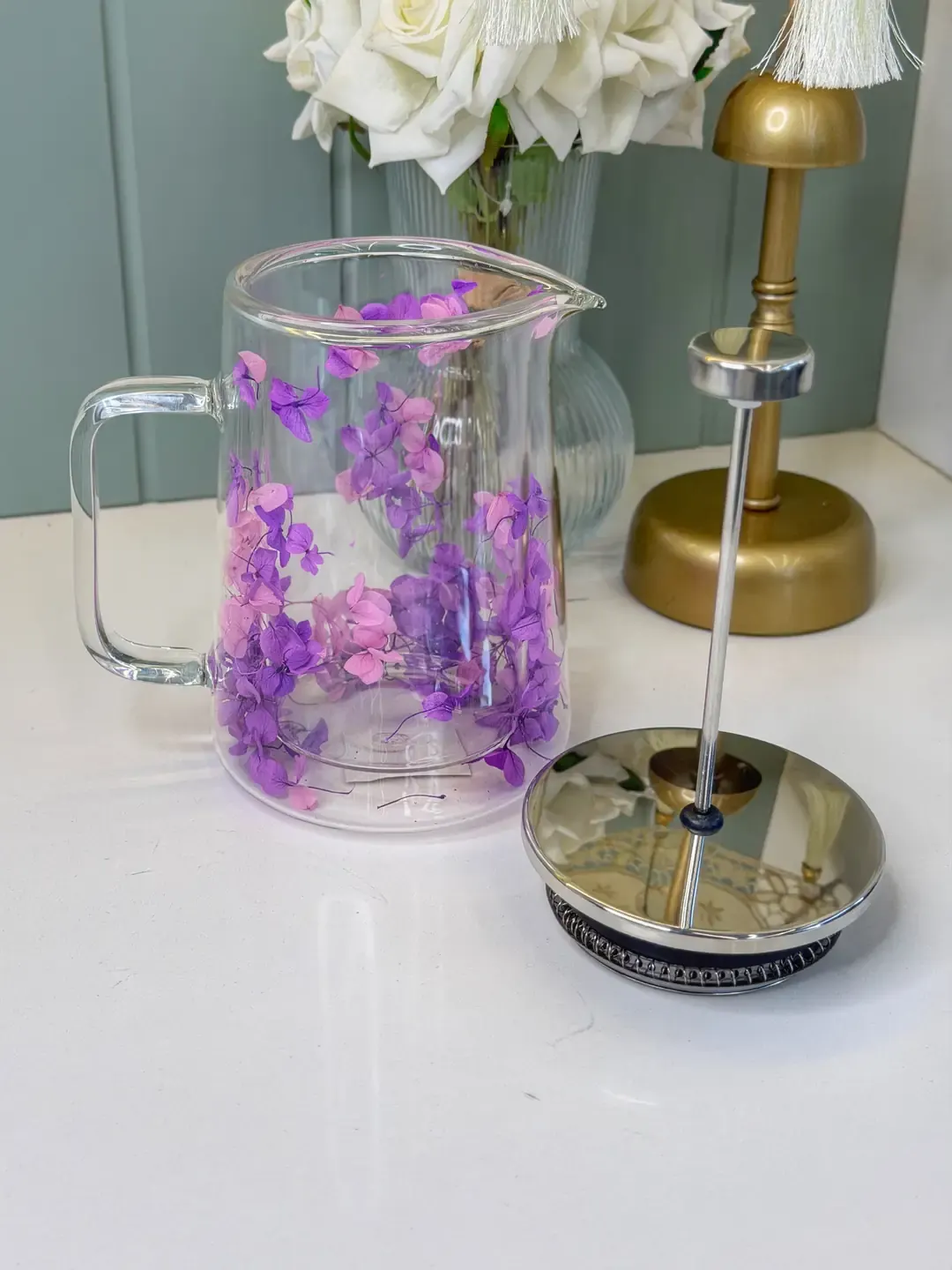 Çift Cidarlı Mor French - Press Sürahi (Büyük Boy — görsel 2