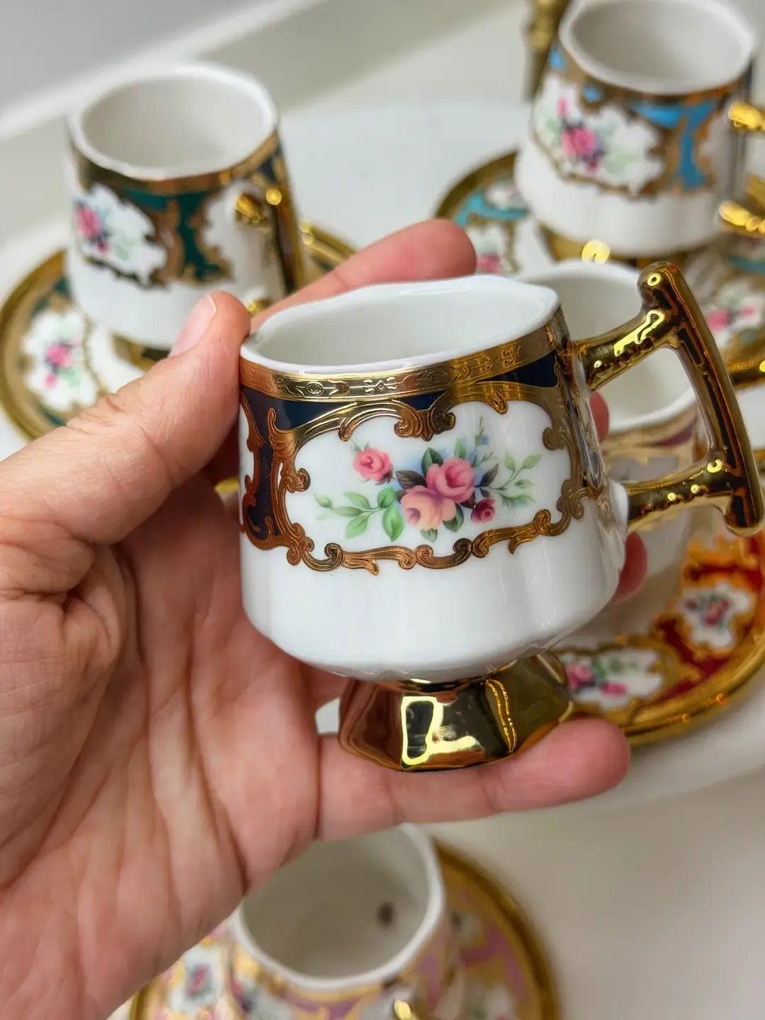 Raven 6 Kişilik Porselen Türk Kahvesi Fincanı — görsel 3
